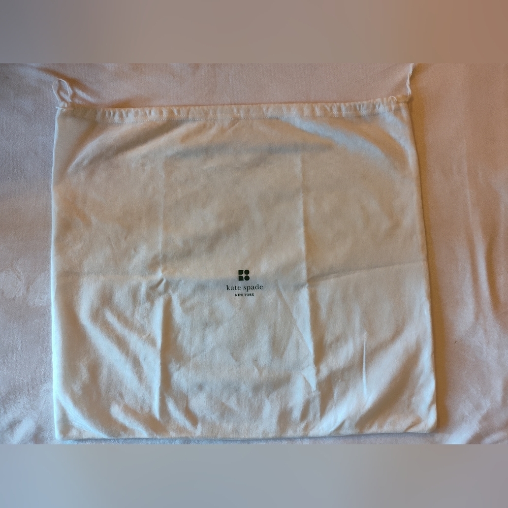 Kate Spade Large White Dust Bag 21.5x19.5 Logo Drawstring Storage Cover EUC